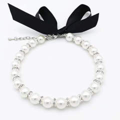 pet pearl necklace cat and dog jewelry