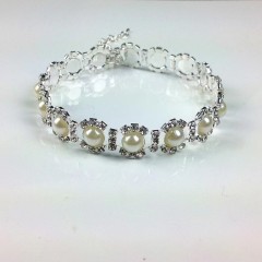 Rhinestone Pearl Necklace Jewelry Pet Collar
