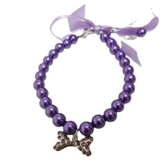 Pet Jewelry Pearl Cat Dog Necklace Collar Bone Pendant