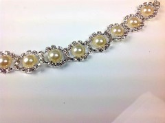 Rhinestone Pearl Necklace Jewelry Pet Collar