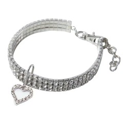 pet crystal elastic necklace