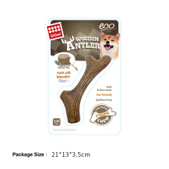 GiGwi dog wood plastic deer antlers teething toy stick, chew-resistant dog toy for puppies, small, medium and large dogs