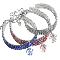 pet crystal elastic necklace