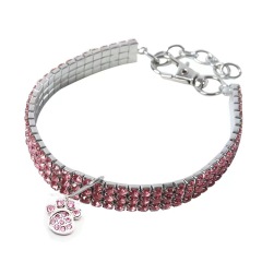 pet crystal elastic necklace