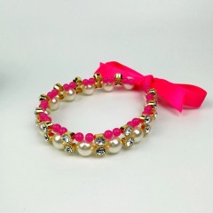Ribbon Pearl Bow Pet Collar Ornament