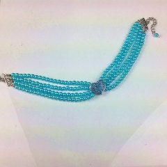 Four Row Pearl Heart Pet Necklace Jewelry