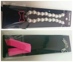 Ribbon Faux Pearl Bone Pendant Cat and Dog Ornament