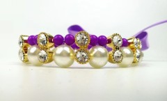 Ribbon Pearl Bow Pet Collar Ornament