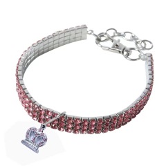 pet crystal elastic necklace