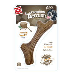 GiGwi dog wood plastic deer antlers teething toy stick, chew-resistant dog toy for puppies, small, medium and large dogs