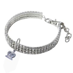 pet crystal elastic necklace
