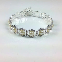 Rhinestone Pearl Necklace Jewelry Pet Collar