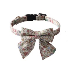 Pet Dog Collar New Medium Small Luxury Rainbow Birthday Buckle Adjustable Bow Tie Pet Dog Collar
