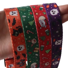 Amigo Custom Printing Design Pet Collar Christmas Halloween series Adjustable Puppy Dog Collar With plastic buckle