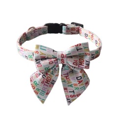 Pet Dog Collar New Medium Small Luxury Rainbow Birthday Buckle Adjustable Bow Tie Pet Dog Collar