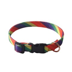 Pet Dog Collar New Medium Small Luxury Rainbow Birthday Buckle Adjustable Bow Tie Pet Dog Collar