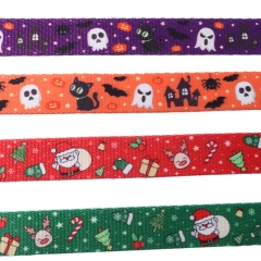 Amigo Custom Printing Design Pet Collar Christmas Halloween series Adjustable Puppy Dog Collar With plastic buckle