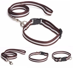 Adjustable Nylon Pet Collar with Matching Leash for Medium Large Dogs Basic Nylon Dog Collar