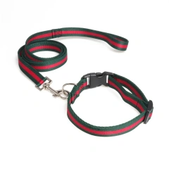 Adjustable Nylon Pet Collar with Matching Leash for Medium Large Dogs Basic Nylon Dog Collar