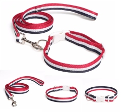 Adjustable Nylon Pet Collar with Matching Leash for Medium Large Dogs Basic Nylon Dog Collar