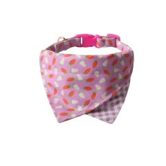 New Pet products design Two layers of double sided bandana dog collar color buckle