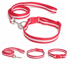 Adjustable Nylon Pet Collar with Matching Leash for Medium Large Dogs Basic Nylon Dog Collar