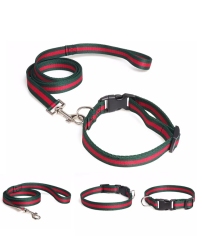 Adjustable Nylon Pet Collar with Matching Leash for Medium Large Dogs Basic Nylon Dog Collar