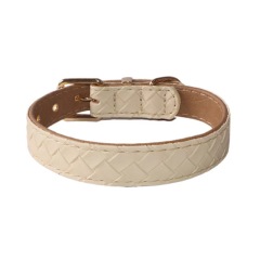 Weave PU soft dog collar and leash set solid stylish pet leads supplier pets products accessories hot