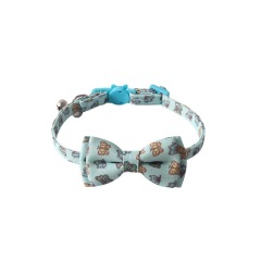 New Pet products Custom Printing animal series cat collar bowknot bandana with bell kitten collar