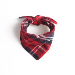 Pet collar plaid triangle towel double layer thickened cotton style