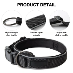 Adjustable Custom Dog Collar Nylon Dog Collar , Dog Collar Buckle Soft Neoprene Padded