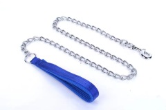 Pet metal dog chain collar leash for cats and dogs foam comfortable handle Outdoor dog leash sets can be customized