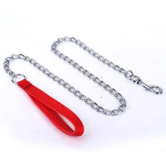 Pet metal dog chain collar leash for cats and dogs foam comfortable handle Outdoor dog leash sets can be customized