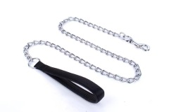 Pet metal dog chain collar leash for cats and dogs foam comfortable handle Outdoor dog leash sets can be customized