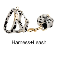 New Arrival Customized Designer Logo Gray lattice on Soft Cotton Dog Collar Leashes Harness Poo Bag Holder Bow Set Animal 06