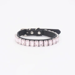 Luxury Dog Collar Rhinestone Pet Necklace PU Leather Adjustable Cat Dog Collar Small Medium Large Dog Pet Accessories Supplies