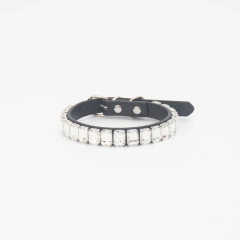 Luxury Dog Collar Rhinestone Pet Necklace PU Leather Adjustable Cat Dog Collar Small Medium Large Dog Pet Accessories Supplies