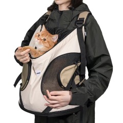 Travel Chest Sling Bag Pet Front Cat Dog Carrier Breathable Canvas Portable Backpack Cross Shoulder Strap