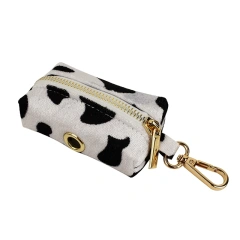 New Arrival Customized Designer Logo Gray lattice on Soft Cotton Dog Collar Leashes Harness Poo Bag Holder Bow Set Animal 06