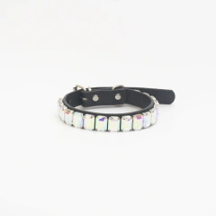Luxury Dog Collar Rhinestone Pet Necklace PU Leather Adjustable Cat Dog Collar Small Medium Large Dog Pet Accessories Supplies