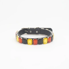 Luxury Dog Collar Rhinestone Pet Necklace PU Leather Adjustable Cat Dog Collar Small Medium Large Dog Pet Accessories Supplies