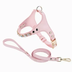 Adjustable Hot Drilling Bow Pet Chest Strap Cat Leash Rope Set Small Dog Collar Chest Back Dog Strap Small Dog Pet Supplies