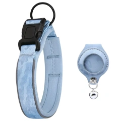 Reflective Dog Collar with Removable Airtag Protective Case WaterProof Pitbull French Bulldog Necklace Anti-Lost Dog Accessories