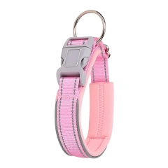 Reflective Dog Collar with Removable Airtag Protective Case WaterProof Pitbull French Bulldog Necklace Anti-Lost Dog Accessories