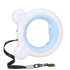 LED retractable dog leash, reflective flashlight, one-button brake, suitable for small and medium-sized dog walking leash