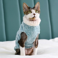 Devon Rex Thickening Plush Coat Cat Sweater Costume Sphynix Clothes Katten Sphynx Pullover Clothing Products for Winter Outwear
