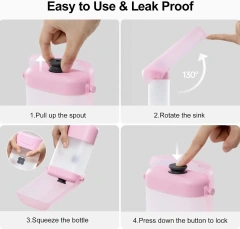 Mewoofun Portable Dog Water Bottle Foldable Dog Drinking BottleLeak Proof Water Bottle for Dogs and Cats with Strap 400ml