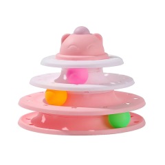 Pet Roller Turntable Cat Toys Balls with Colorful Balls Interactive Fun Mental Physical Exercise Puzzle Cat Toys