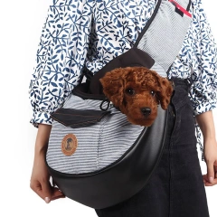 Warm Pet Bag Striped Small Dog Should Bag Cat Carrier Teddy Bag Pet Handbag for Puppy