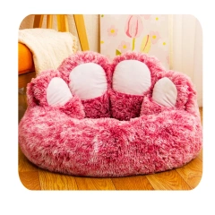 Kimpets Dog Sofa Beds Nest For Cat Nest Creative Cute Bear Paw Long Hair Warm All Seasonal Universal Dog Nest Mat Accessories